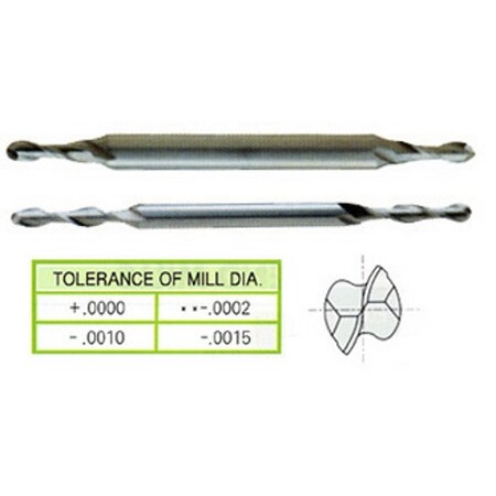 Yg-1 Tool 2 Flute Long Length De Ball Nose Miniature Tin Coated Hss 57022HN